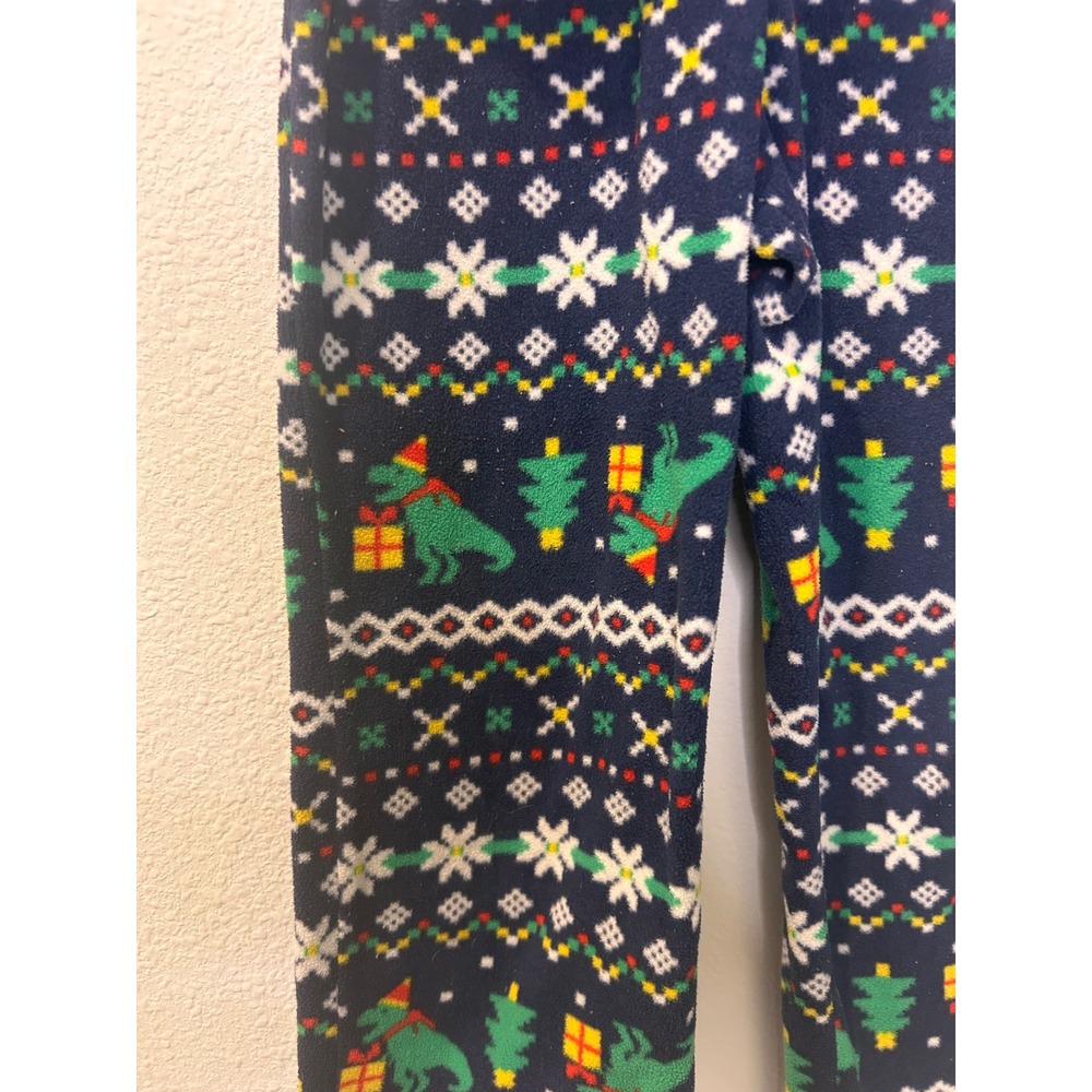 Cat Jack Kids 3T Navy Dinosaur Christmas Pajama Set Long Sleeve Pants - Picture 4 of 6